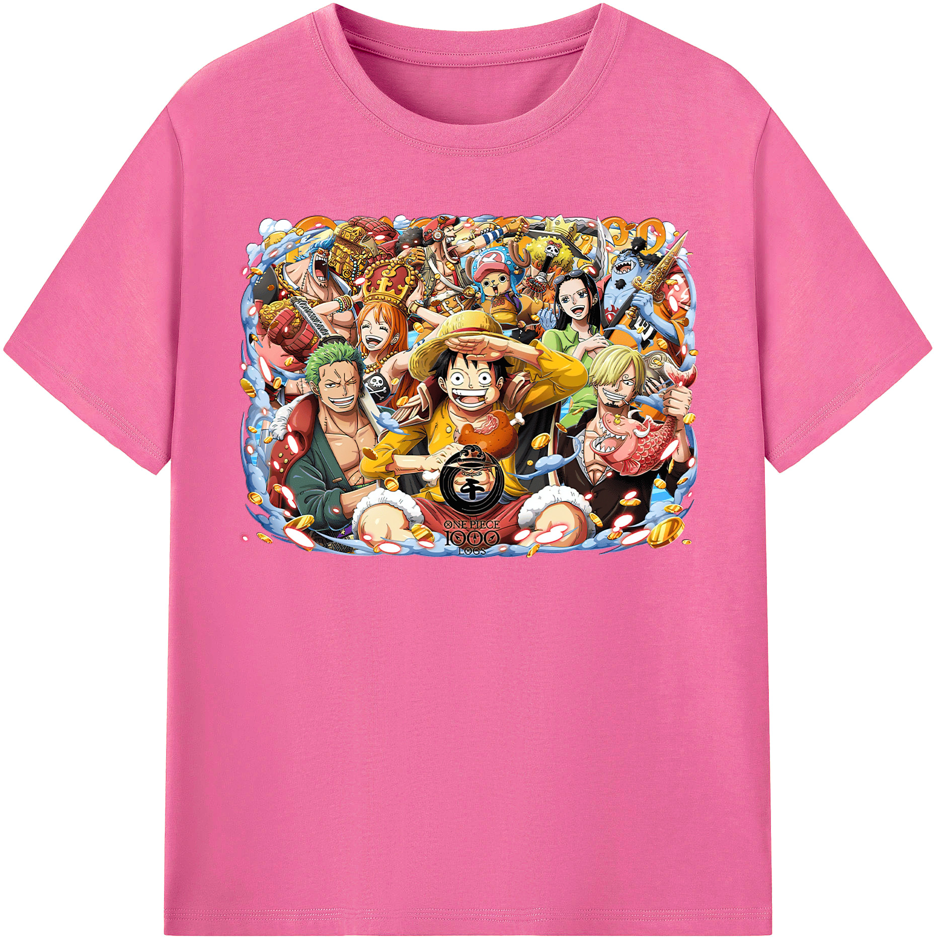 ワンピース モンキー・D・ルフィ ONE PIECE Monkey D. Luffy レディースカジュアルプリントTシャツ（綿100％）